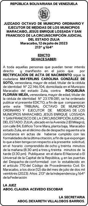 Cartel Rectificaci N De Acta De Nacimiento